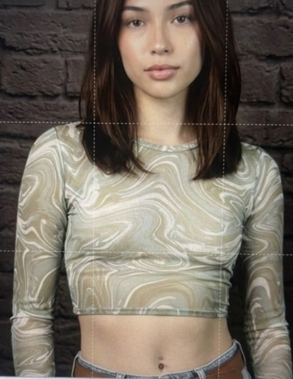 Social Scene mesh cropped blouse